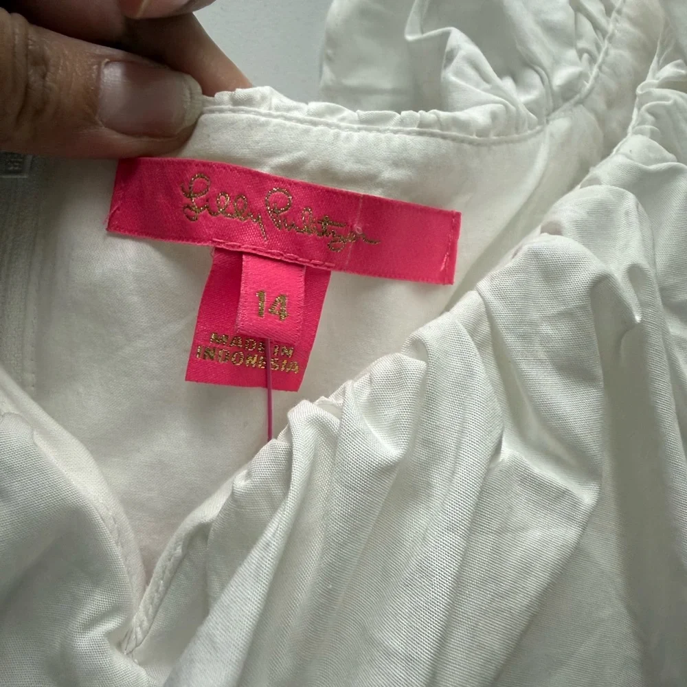 NWT Lilly Pulitzer Emie Ruffle Top Size 14 - Picture 4 of 5